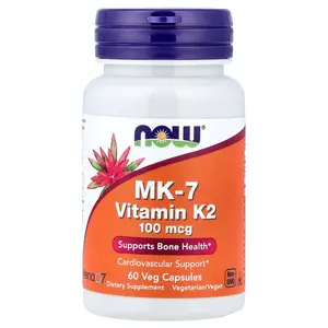 NOW Foods MK-7 Vitamin K-2, 100 mcg, 60 Veg Capsules
