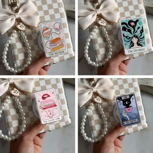 Cute Aesthetic Tarot Kindle Grip, Cat Coffee Lips Reader Dreamer Design Pop Grip Stand, Book Lover Kindle Grip, Coquette Girly Phone Holder Accessory