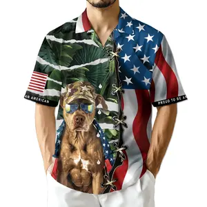 4th of July Vintage American Flag Pitbull Hawaiian Shirt – Aloha Shirt Summer Style