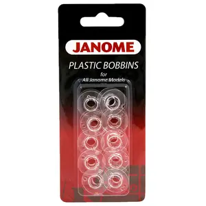 Janome 10pk Universal Plastic Bobbins Class 15 / Style J 200122647