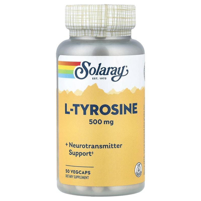 Solaray L-Tyrosine, 500 mg, 50 VegCaps