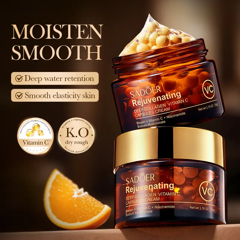 Brightening Cream Collagen & Vitamin C Moisturizer Advanced Radiant & Firming Formula Deep Hydrating K-Beauty Facial Care for Glowing Skin