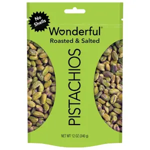 No Shells, Roasted & Salted Nuts, 12 Ounce Resealable Bag, Protein Snacks, Gluten Free, Healthy Snack