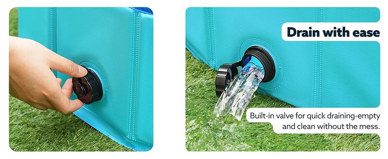 SLOOSH Foldable Dog Kiddie Pool - Portable Hard Plastic Doggie Swimming Pool, Anti-Slip Collapsible Pets Bath Tub Suitable for Kids Indoor Outdoor Backyard Use TikTokShopSummerTurnup