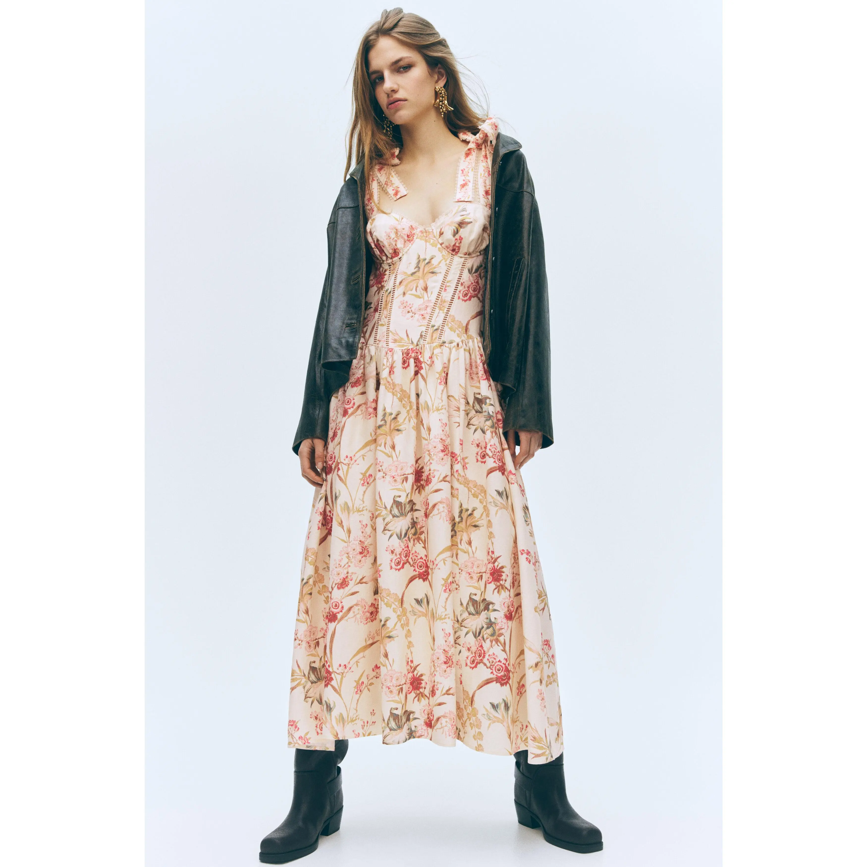 H&M Linen-blend tie-strap dress - TikTok Shop