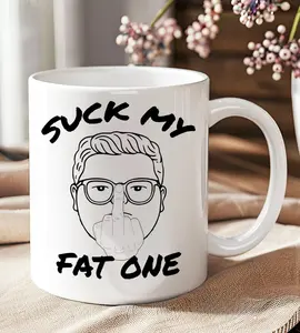 [Sale Up To 40% + Freeship] Funny Rude Coffee Mug – Stranger Things Inspired Gift – Middle Finger Mug – Cheeky 11oz Ceramic Mug – Gag Gift for Him or Her