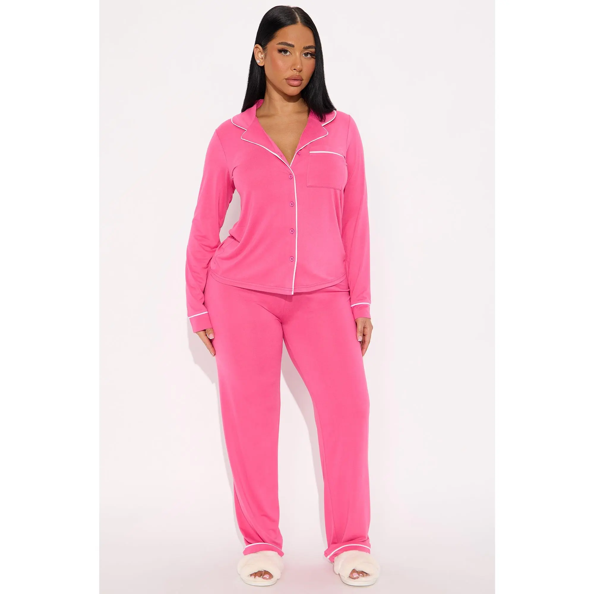 In The Morning PJ Pant Set - Hot Pink