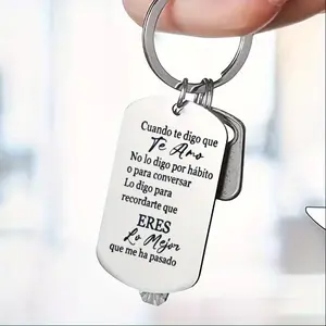 Inspirational Spanish Quote Keychain - "When I tell you I love you" engraved message, made of stainless steel, an ideal gift for friends, an inspirational gift | Stainless Steel Keychain | Durable Keychain, Easter, Mother's Day Gift symbolic design