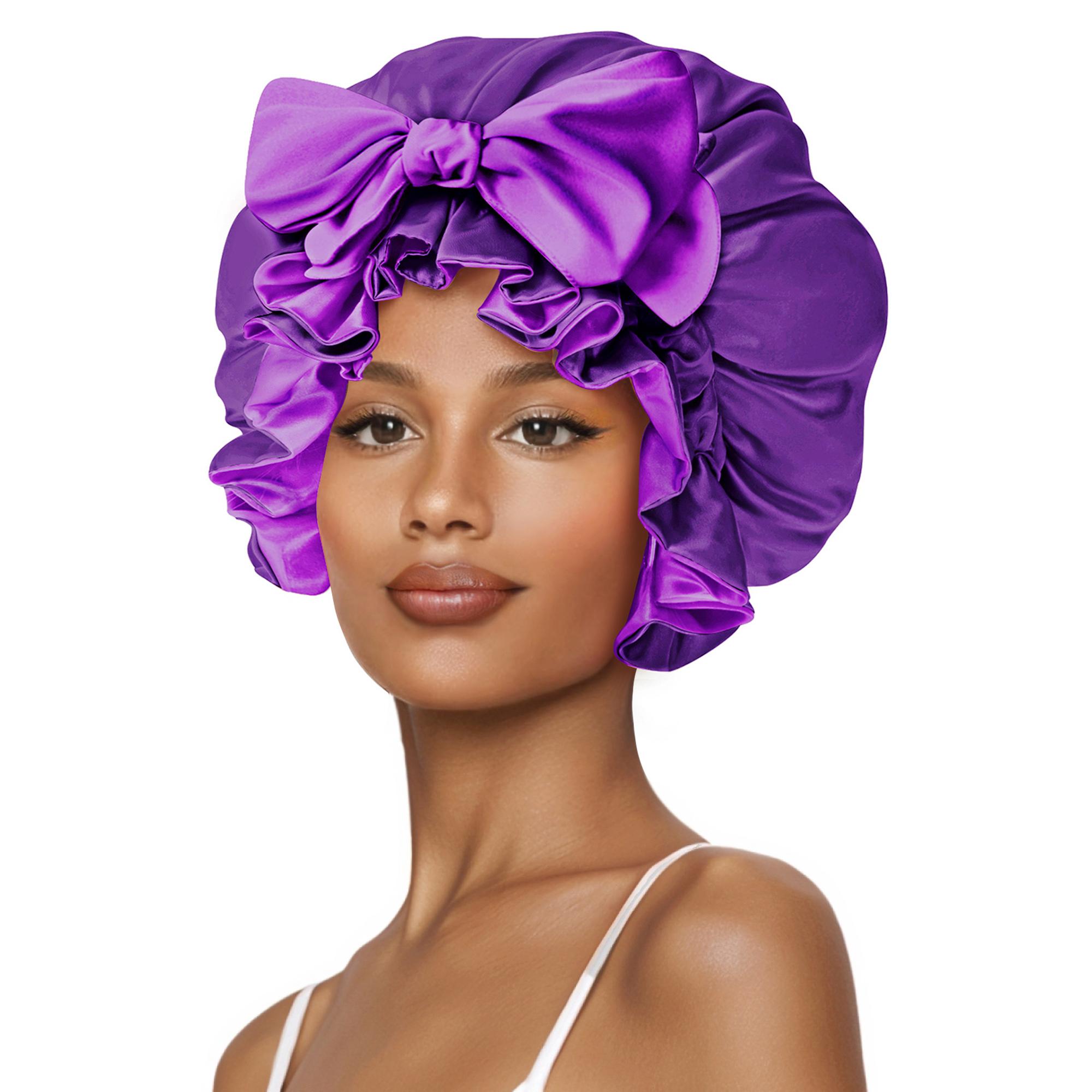 SeSe Code Double Layer Silk Bonnet for Haircare - Soft & Practical Sleeping cap with Elastic Tie Band for Curly & Natural Hair SeSe Code Double Layer Silk Bonnet for Haircare - Soft & Practical Sleeping cap with Elastic Tie Band for Curly & Natural Hair