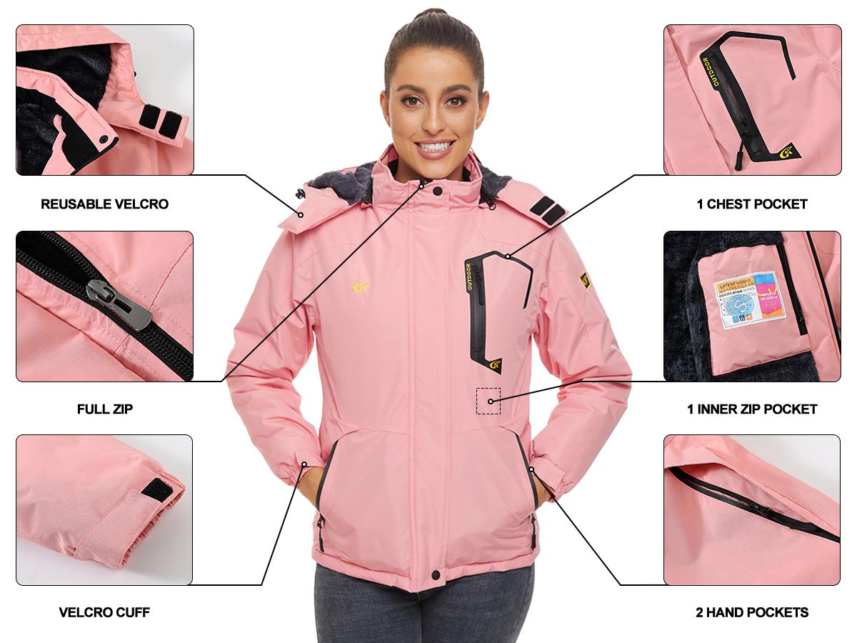 Women's Waterproof Ski Jacket Warm Winter Snow Coat Mountain Windbreaker Hooded Raincoat Jacket