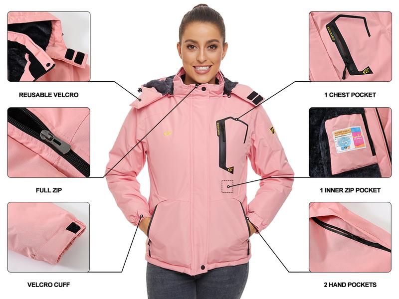 Women's Waterproof Ski Jacket Warm Winter Snow Coat Mountain Windbreaker Hooded Raincoat Jacket