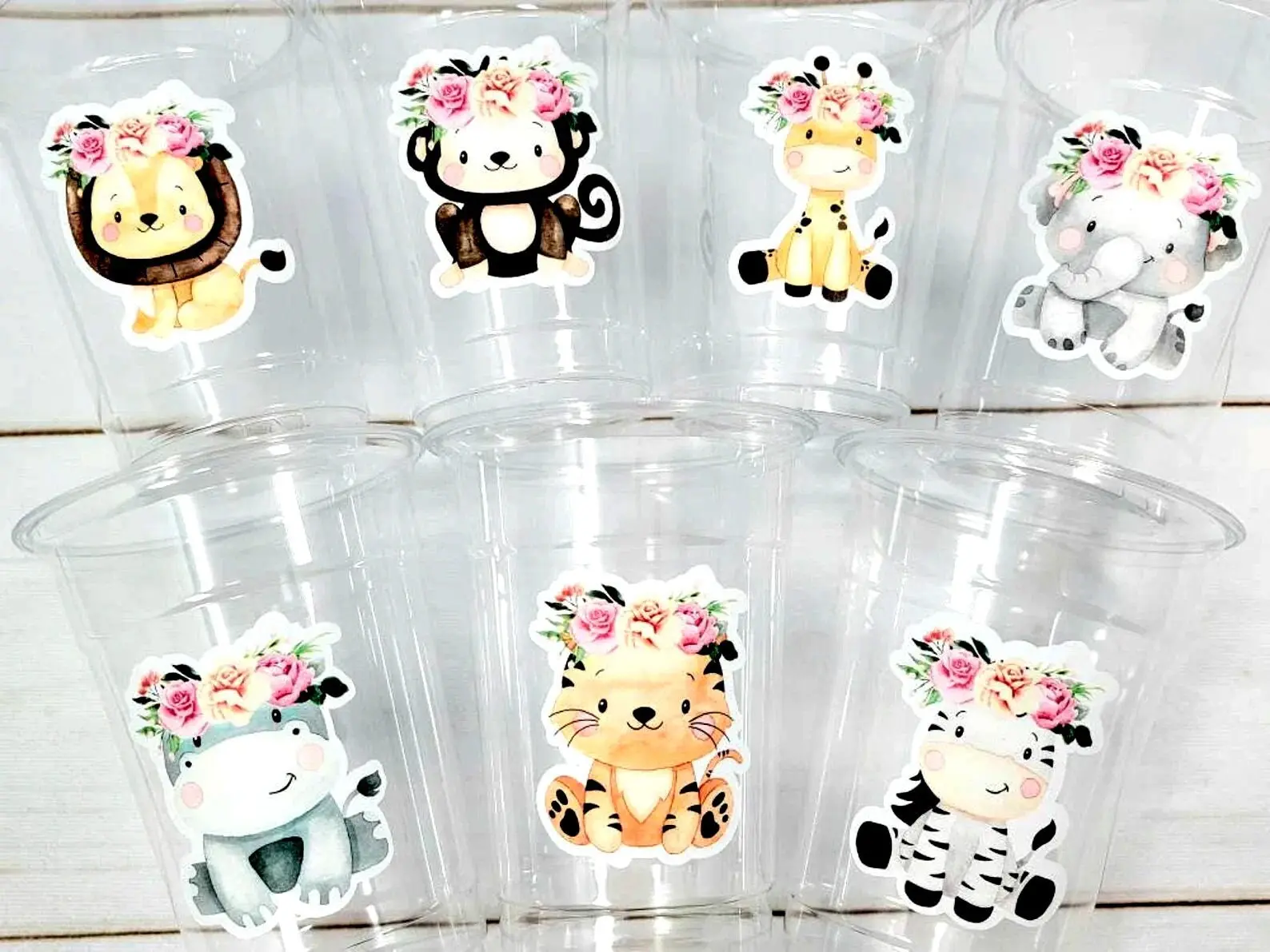 GIRL SAFARI PARTY Cups  - Safari Birthday Cups Safari Birthday Safari Party Safari Decorations Safari Baby Shower Safari Favors Jungle Party