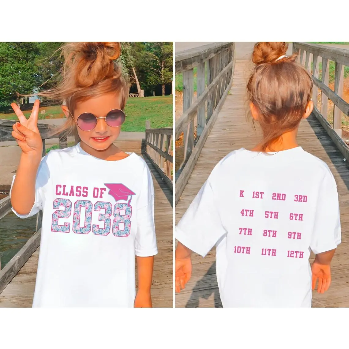 Class Of 2038 Handprint Shirt, Year 2037-2038-2039, Grow With Me Shirt, First Day of School Shirt, Class Of 2039, 2038 Graduation Tee