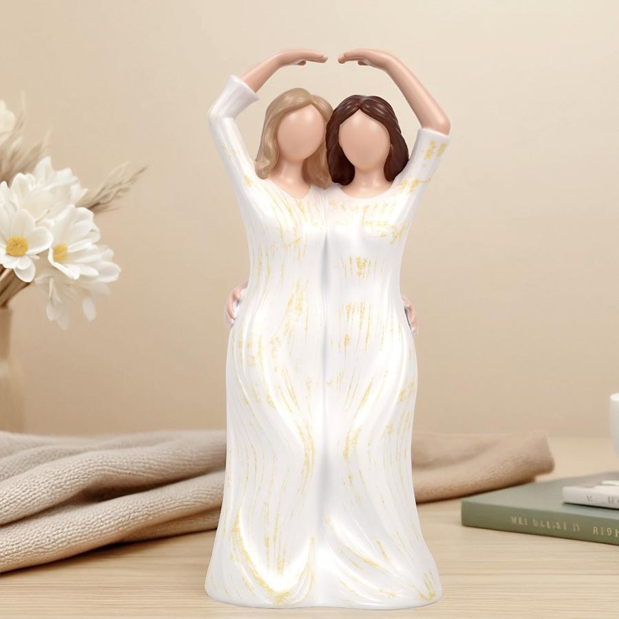 Charming Resin Double Heart Figurine | Elegant Home Decor | A unique gift for couples and friends, embodying love, friendship, and unwavering affection, adding a warm and meaningful atmosphere to your home or office.