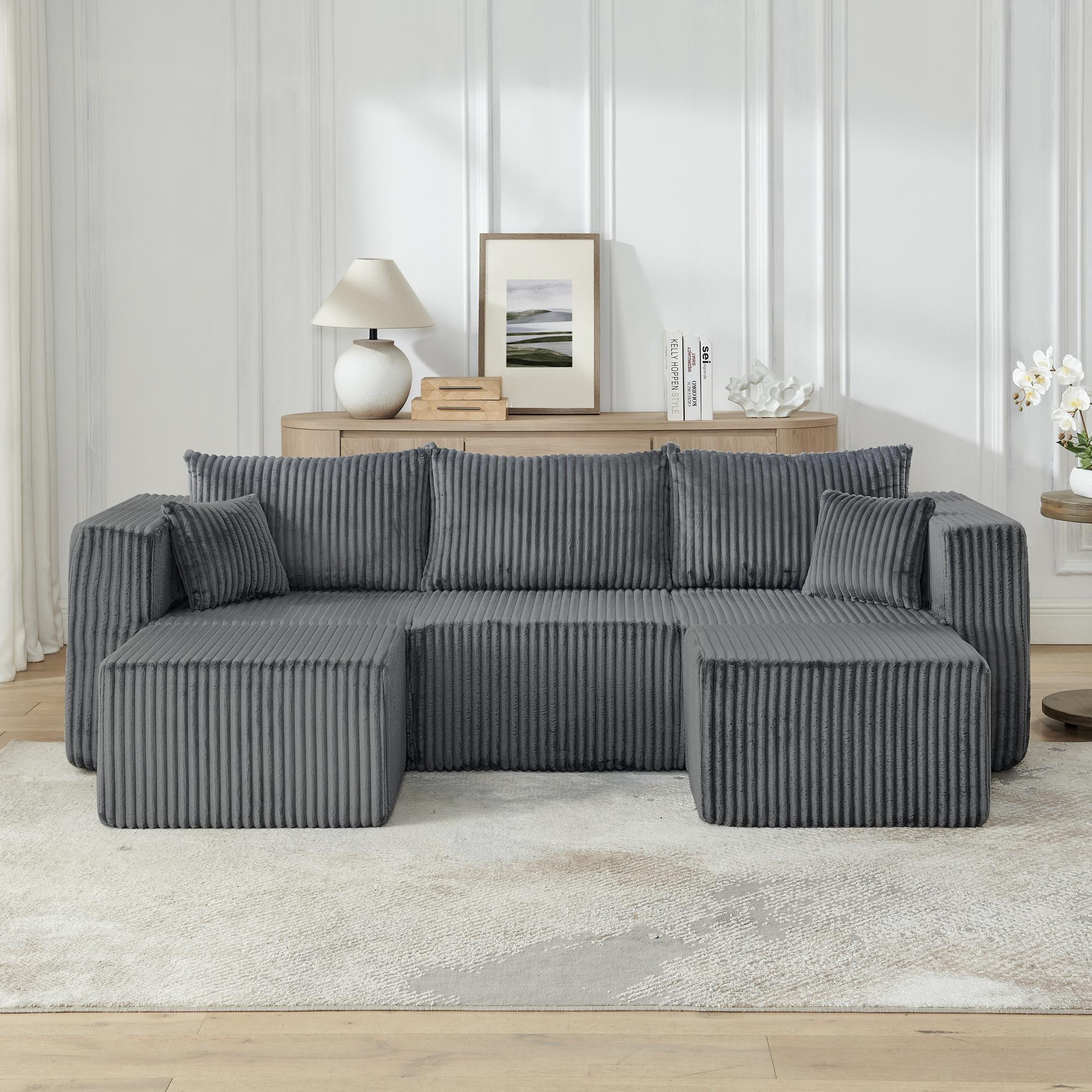 Niccae Modular Sofa Set for Living Room, Modern Sectional Couch, Space Saving Furniture, No Assembly Required, Compressed Foam Sofa, Compact Apartment Sofa, Pet Friendly Fabric, Minimalist Home Decor