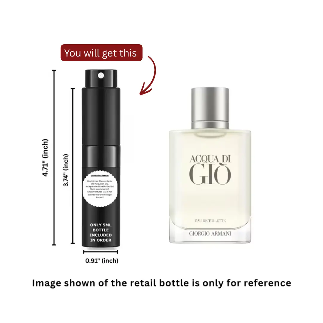 Acqua di Gio Eau de Toilette Travel Spray – 100% Original Authentic Decanted Perfume Spray