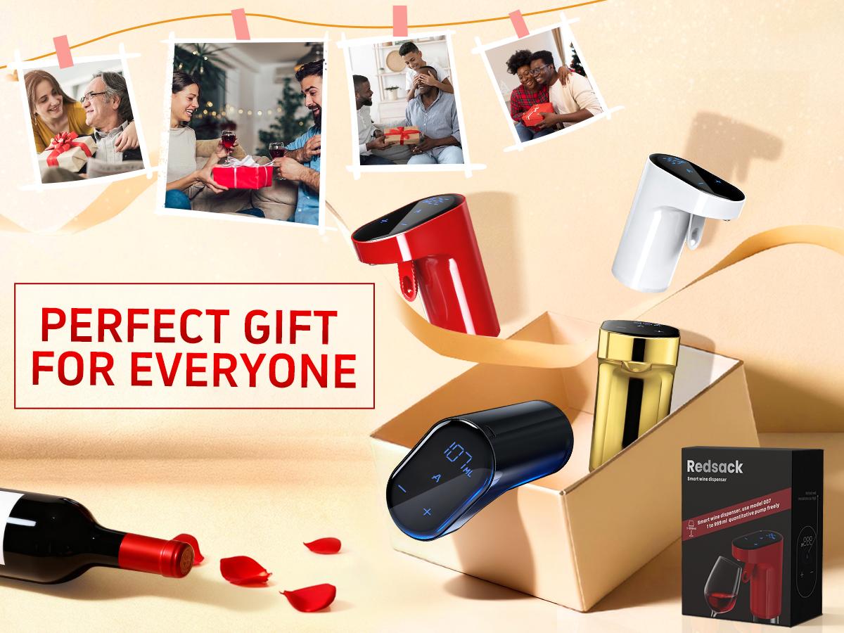 5-in-1 Electric Wine Decanter with Aerator,Digital Alcohol Bottle Dispenser Adjustable Dosing,Smart Whiskey Pourer, Liquor/Spirits Pump Automatic,Nice Gifts for Women Men Mom Dad Husband Boss (Gold)