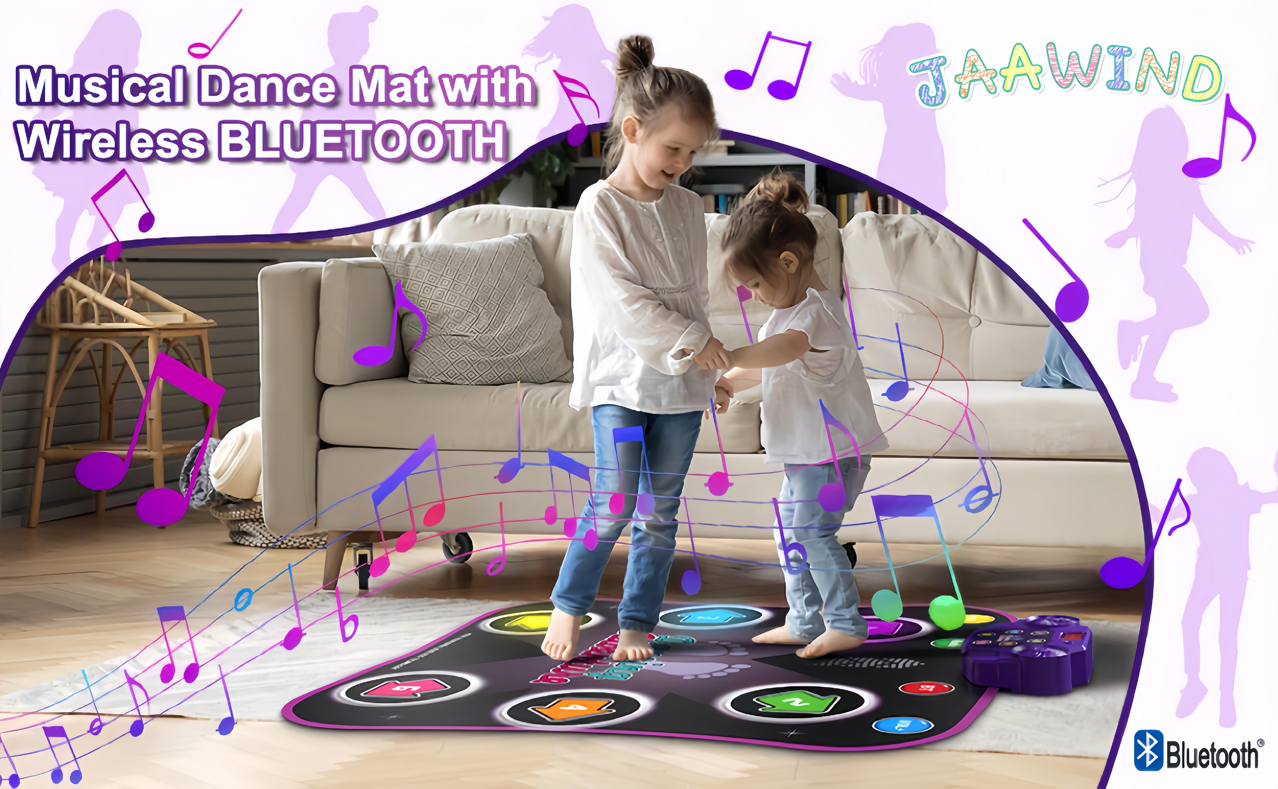Flooyes Dance Mat Toys for 3-10 Year Old Girls, Electronic Dance Game Toy with LED Lights, Music Dance Toy with 6 Button, Birthday Xmas Gifts for 3 4 5 6 7 8 9 10+ Year Old Girls Boys