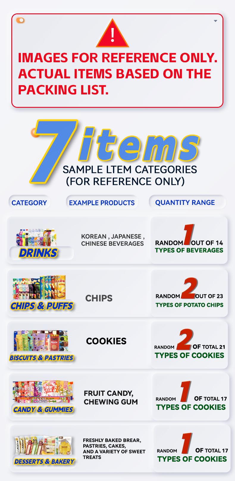 Asian Snack Box | 7 or 15 Full-Size Japanese Korean Chinese Snacks & Drinks Dessert Candy