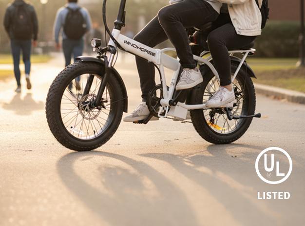 WINDHORSE W4A Foldable Electric Bike, Peak 983W Motor Ebike, 55-70 Miles & 20 MPH, 48V Removable Battery, 20" Fat Tire All-Terrain Electric Bicycle for Adults Teens with 7-Speed, Suspension