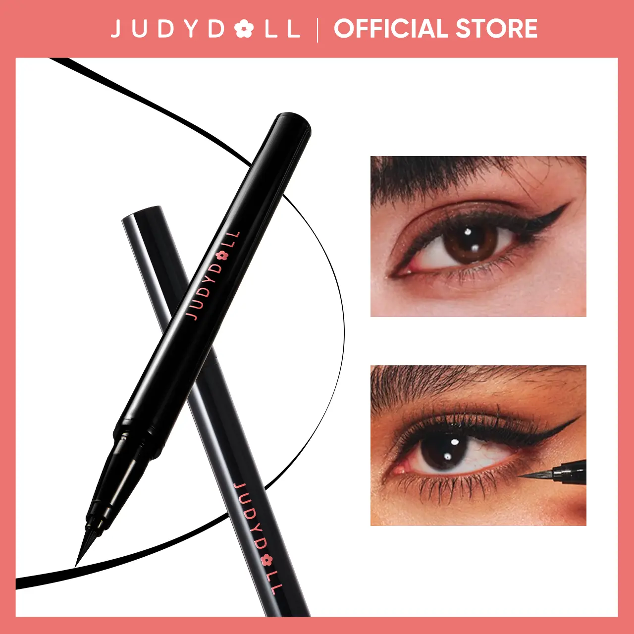 JUDYDOLL Ink Glider Longwear Liquid Eyeliner Cosmetic, Smooth Easy Glide, Intense Black Pigment, Waterproof, Smudge-Resistant, 24H Wear, Beginner-Friendly Makeup, Summer Essential,back to school