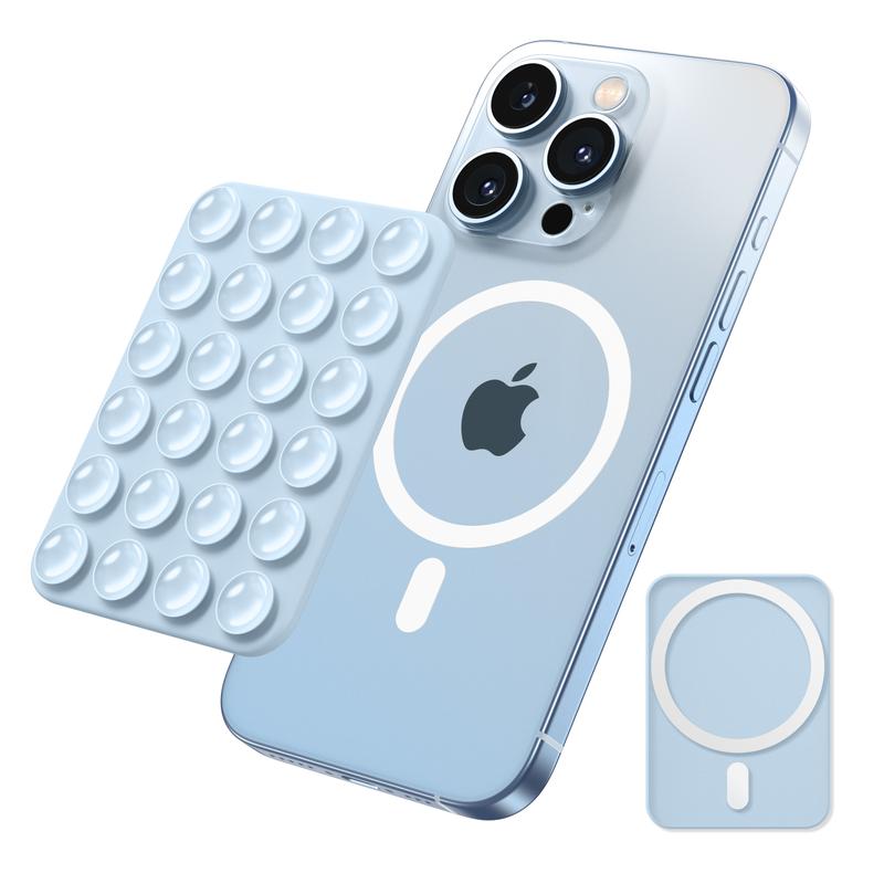 Magnetic Suction Cup Phone Mount | Detachable Suction Phone Grip | Hands-Free MagSafe Suction Mount for Phone Accessories Metal NO-Stick Hot Pink