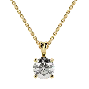 0.25ct Round Solitaire Pendant 18K Yellow Gold