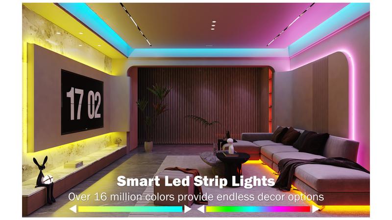 [New Deal] 100 ft. (2 Rolls of 50ft) RGB Led Lights for Bedroom Music Sync Remote App Control Bluetooth for Room Home Kitchen Décor Party