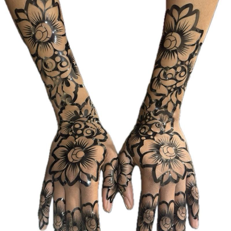 Henna Stencils -  Full hand design for temporary Henna tattoos. Unique Patterns, Suitable for Various Occasions and Events