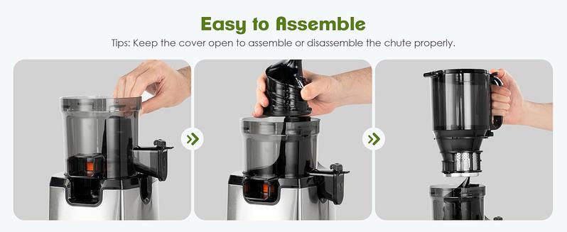 FRETTA Cold Press Juicer with 5.3" Feed Chute, Slow Masticating juicer for Vegetables and Fruits, Frozen Fruit Dessert,Fruit Sorbet, BPA Free,Easy to Clean,Perfect back To School & Gym! Blender Portable, juicer juicers machines