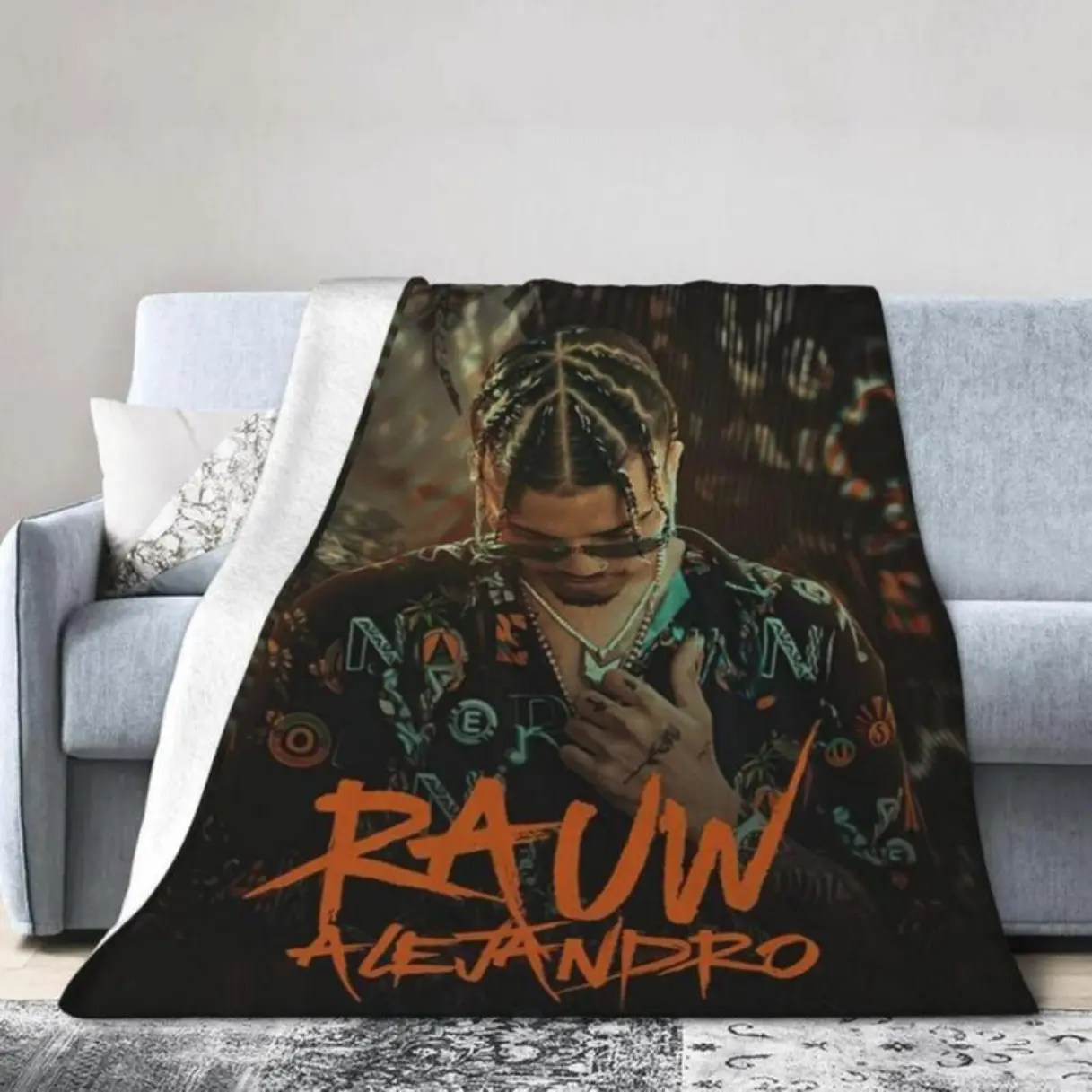 Soft Funny Throw Blanket Rauw Music Alejandro Flanne For Adults,Ultra- Warm Casual Plush Fuzzy Blankets And Throws For Sofa Suitable For Office  Lightweight, soft, skin-friendly and breathable