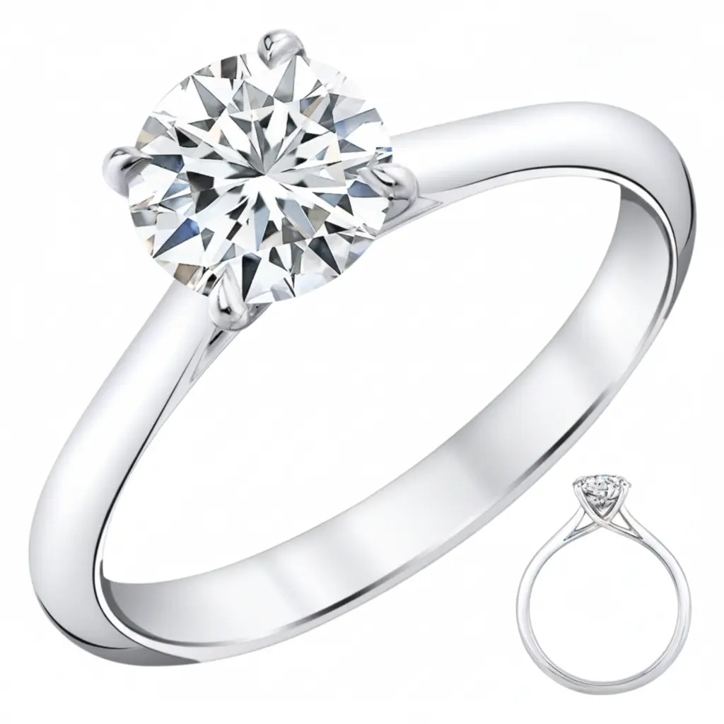 1Ct. Lab Grown Diamond Solitaire Cathedral 14K White Gold Women's Engagement Wedding Ring IGI Certified
