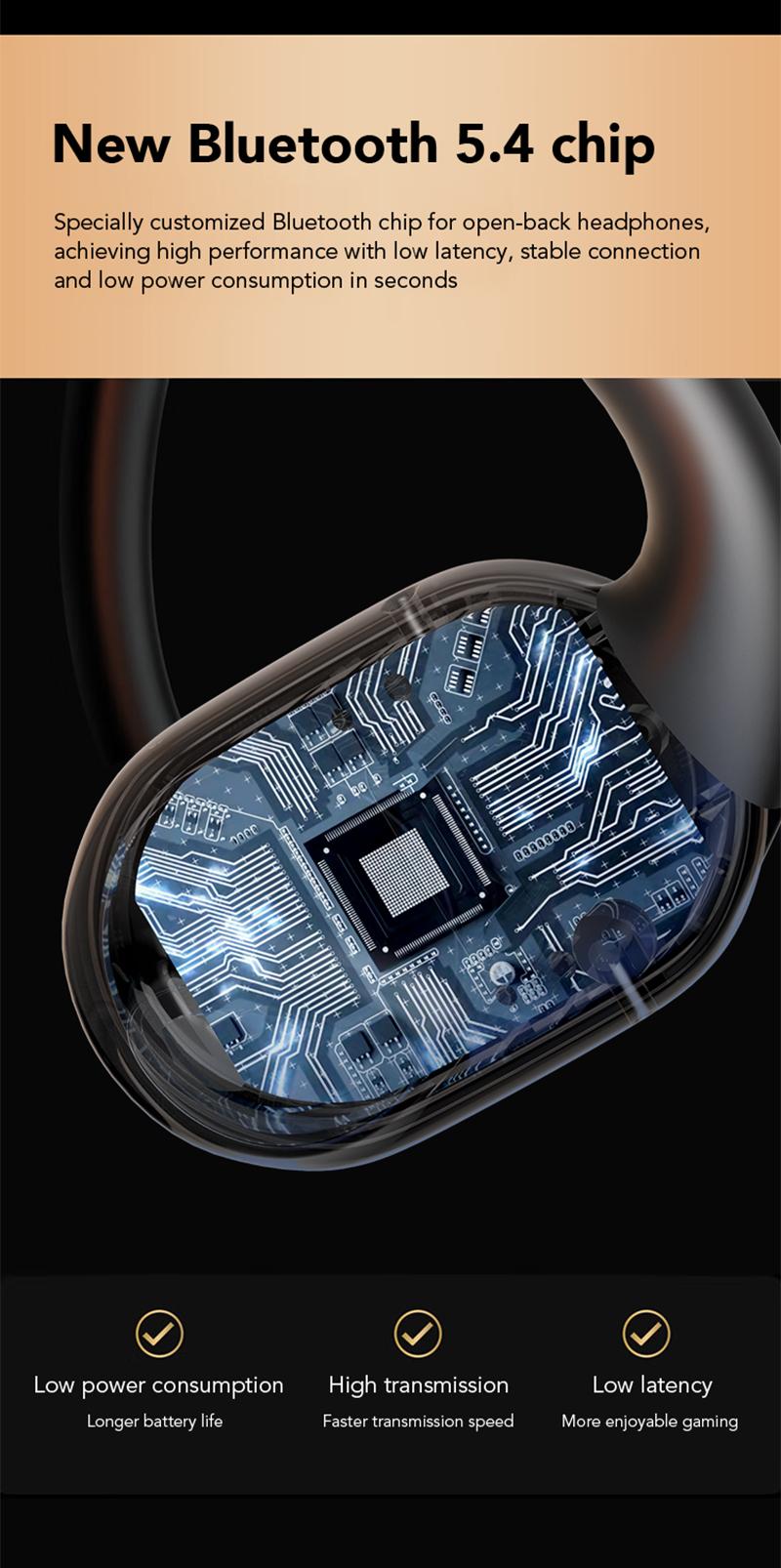 MINISO MS156 Open-Ear Wireless Bluetooth Earphones IPX5 Waterproof High-Fidelity Sound for Outdoor Activities & Daily Use