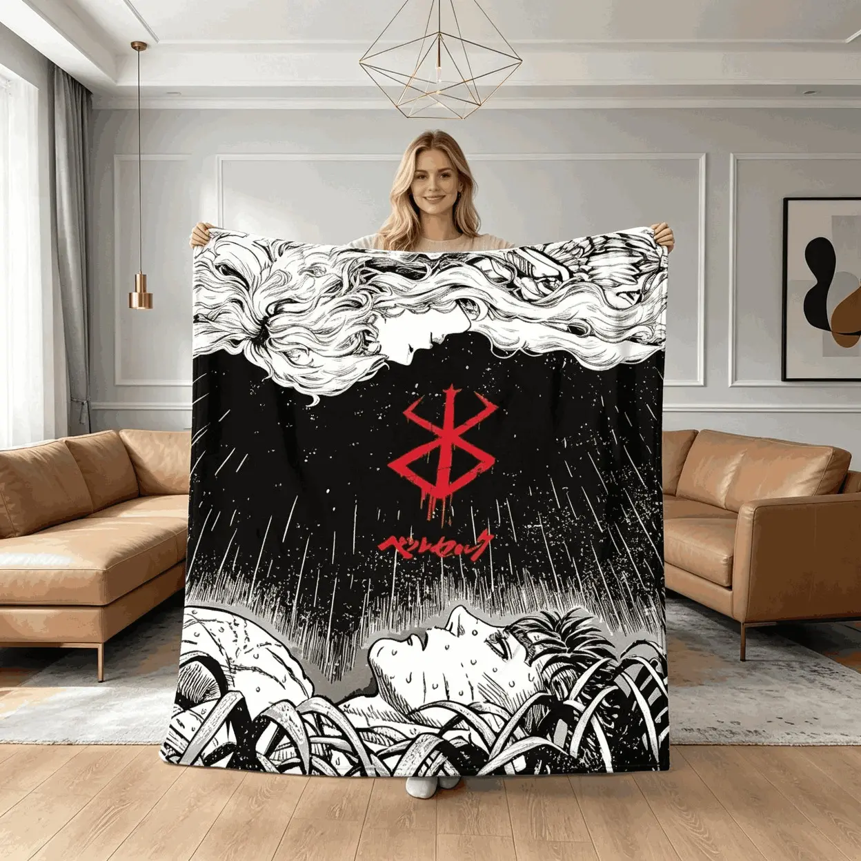 Blankets Anime Berserk Guts Flannel Blanket Kids Blanket Adult Blanket Manga Comic Print Soft Elastic Breathable Warm Throw For Home Travel Birthday Gift