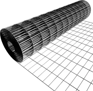 PVC Welded Wire Fencing 48 x 50 Ft - Black Chicken Wire Fencing Hog Wire Fence for Dog Garden Yard Metal Fencing Rolls
