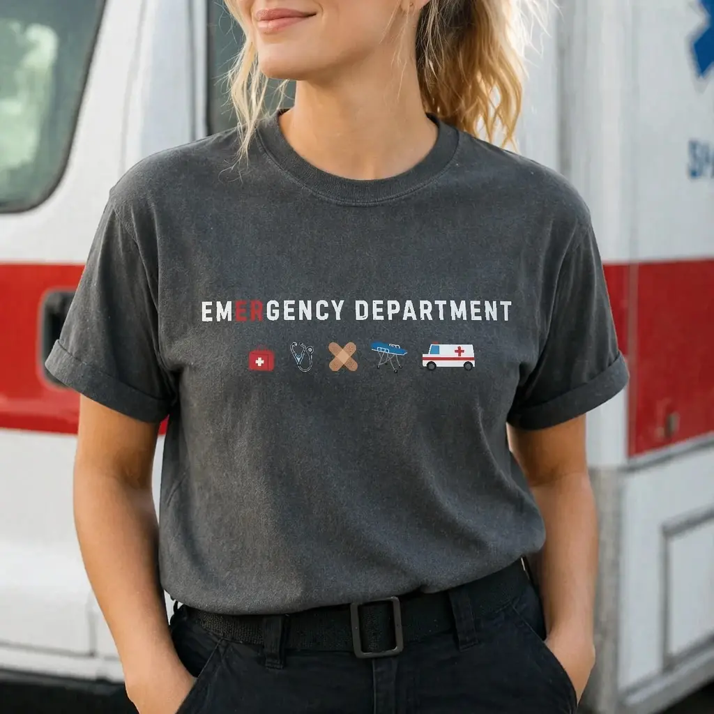 Emergency Department Shirt, ER Nurse Graphic Tee, Emergency Room Medical T-Shirt, EMT Paramedic Doctor Hospital Staff Gift, Healthcare Worker Appreciation Shirt