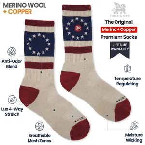 Stars & Stripes | Copper + Merino Wool Socks for Fresher Feet