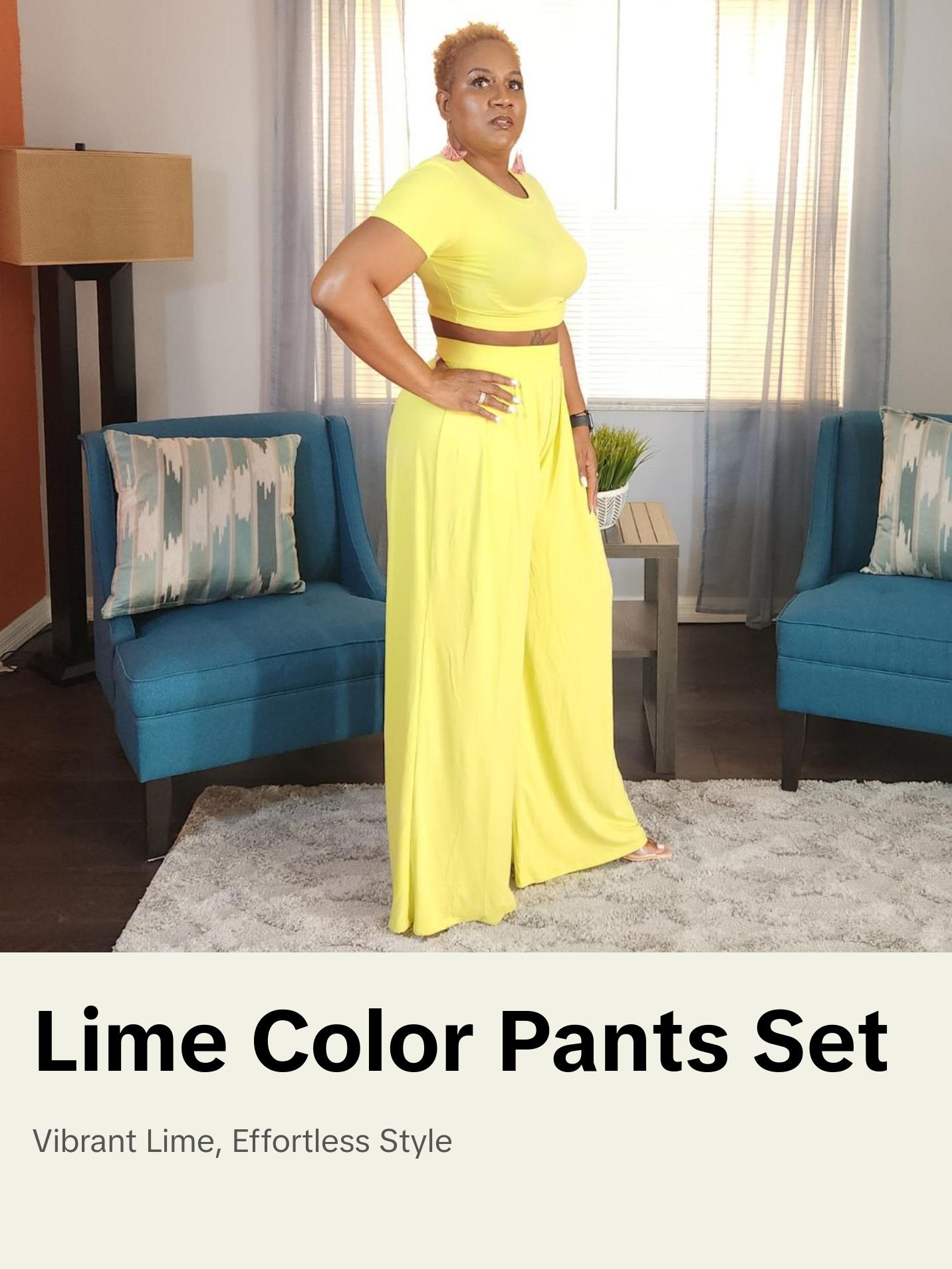 Lets Connect Pants Set (lime)