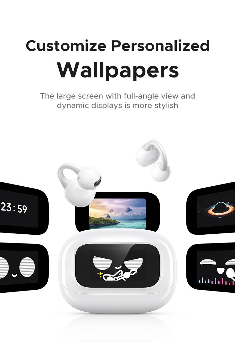 UGREEN S6 Magic Clip-on Design Wireless Earphones, Built-in Mic High-quality Sound Earbuds, with LCD Screen Display, 30H Long Playtime Touch Headphones-TikTokShopBlackFriday ,TikTokShopJumpstartSale