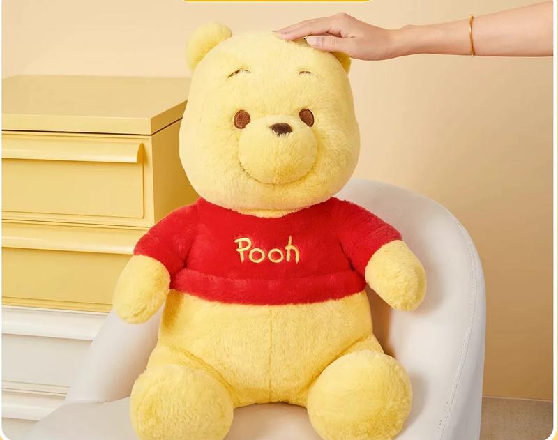 Disney Winnie the Pooh Classic Sitting Plush 23.6"/19.6"- Ultra Soft, Exquisitely Embroidered, Adorable Classic Character Stuffed Toy,Plump Collectible Doll for Fans, Room Decor, Suitable Gift for Women Girls& Fans,Holiday Gift(1pc)