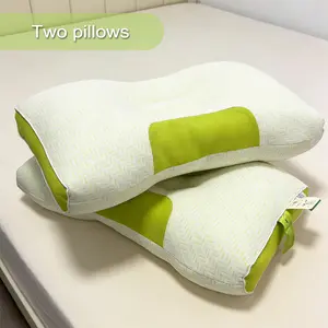 Green Fiber Pillow Fluffy Full Soft Comfort Sleep，Home Bedroom Essential for Better Sleep