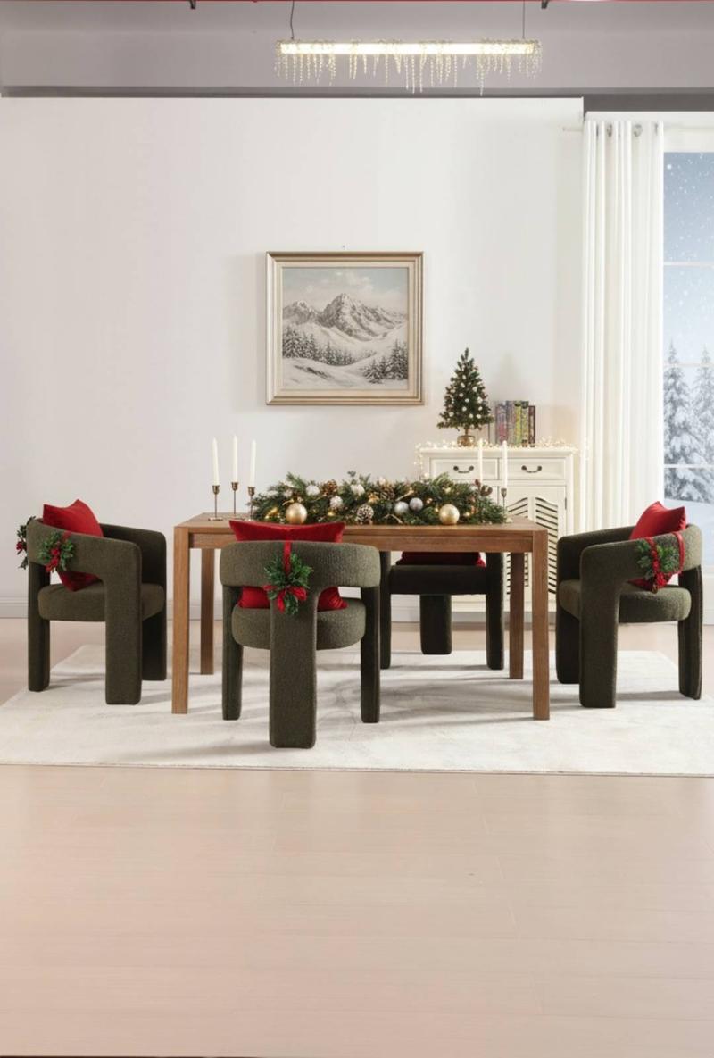 【Valentines'Day】DAYALANE Dove Dining Chair Velvet Boucle Fully Assembled Modern Barrel Upholstered Accent Kitchen Chair Open Back Side Armchair Comfy Makeup Vanity Chairs for Living Room Home Office Reception