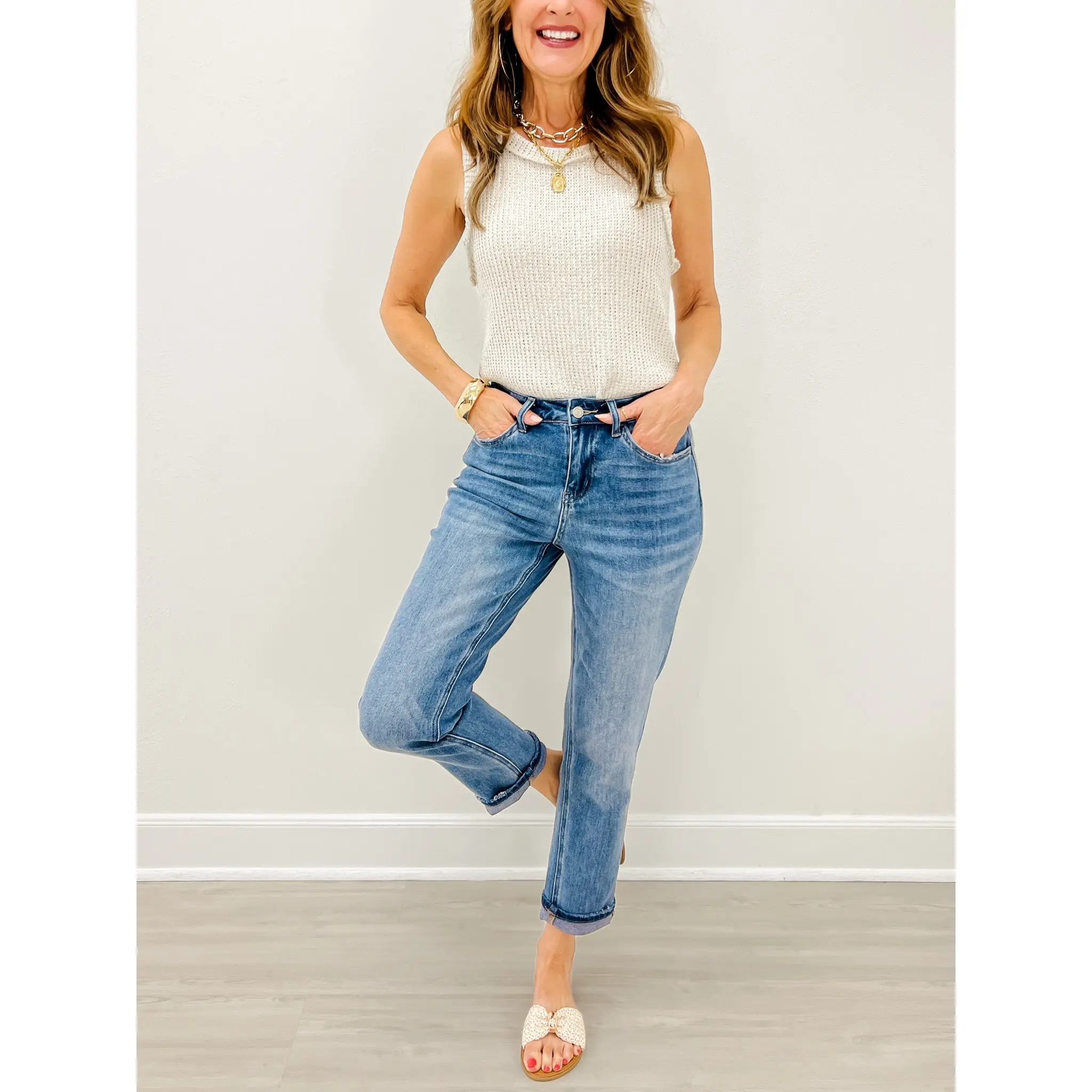 Vervet EVERMORE Cuffed Boyfriend Jeans