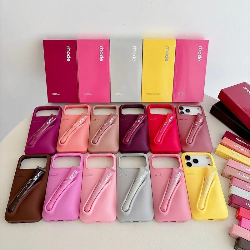 RHODE Premium Lip Case for iPhone 11 12 13 14 15 16 17 Pro Max – Trendy Pastel Colors