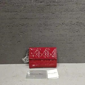 Pre-owned Dior As Shown Clutches & Wristlets SH 0617 Christian Lady Cannage Wallet 03.06