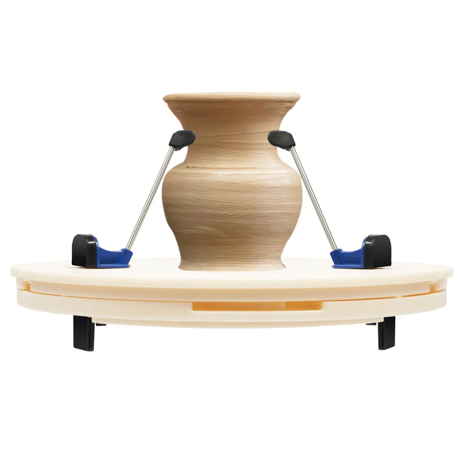 Portable Pottery Machine Turntable Clamp Ceramic Repair Tools Ceramic Trimming Tools for Ceramic Beginners Professionals, White Craft Diy Kit Art Clay Father Son High School Graduation Gift