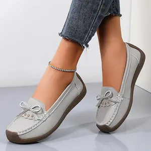 New Loafers Casual Women's Flat-Heeled Shoes Soft Bottom Soft Mom Shoes Comfortable Women's Gommino