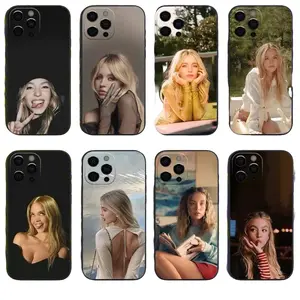 Actor S-Sydney Sweeney Phone Case For iPhone 17,16,15,14,13,12Pro,Plus, Soft Black Cover Phone Case