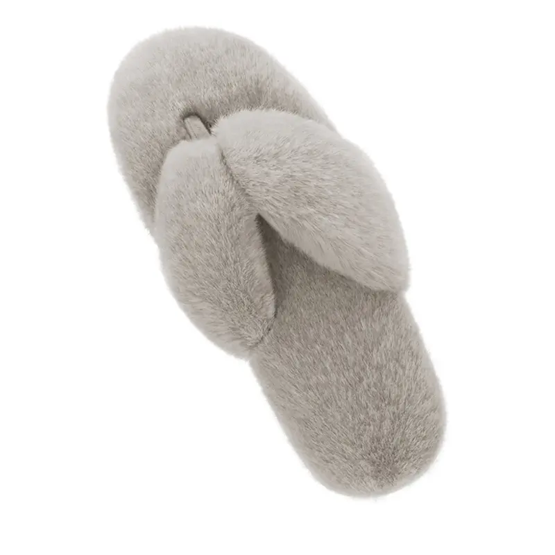 DREAM PAIRS Women's Classic Fluffy Fur Slide Slippers - Lightweight Memory Foam Cushioned Fleece Indoor Flipflop, Rubber-Soled Daily Wear Slippers, Indoor Slippers