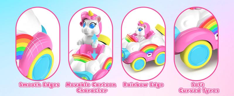 2 Pack Remote Control Cars for Kids, Toddler Car Toys for Ages 2-5, 2.4Ghz RC Kids Toys with Colored Lights & Music, 2 3 4 5 Year Olds Girls Boys Christmas Birthday Gifts